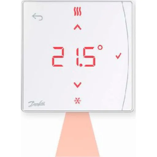 Danfoss Icon2 RT IR trådløs rumtermostat med display og infrarød gulvsensor, hvid
