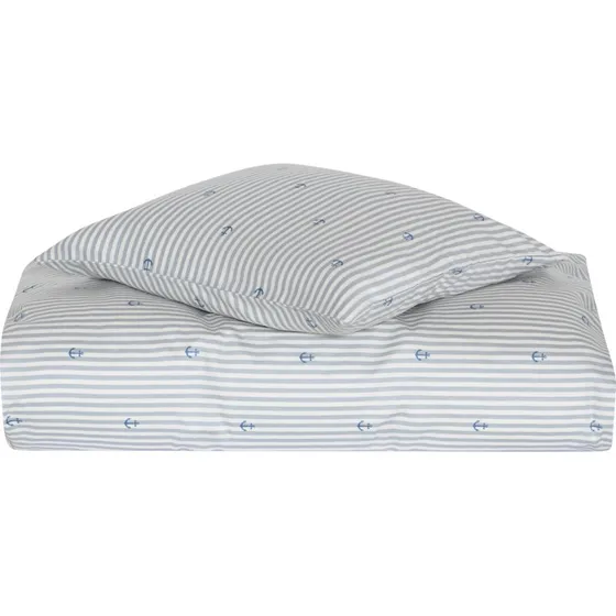 Nuuroo Baby Sengetøj 70x100 cm - Blå Stribet Anker, 100% Økologisk Bomuldssatin