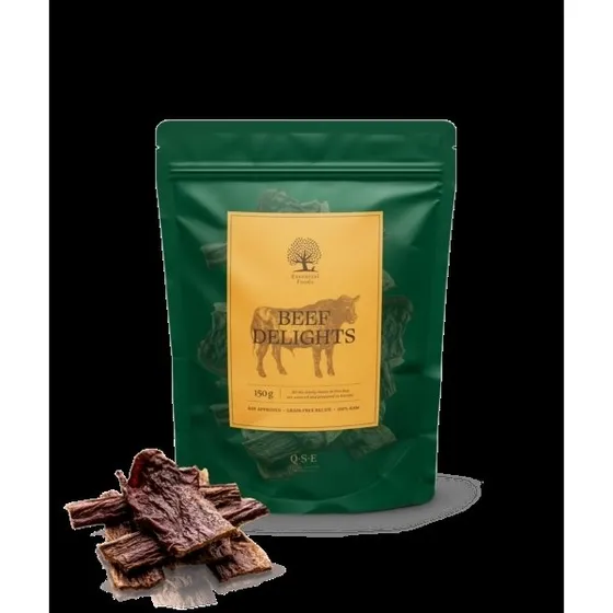 Essential Beef Delights tørret oksekød 150g