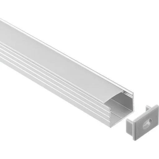 All Light Aluprofil 1813 påbygning, 2 m, alu/opal