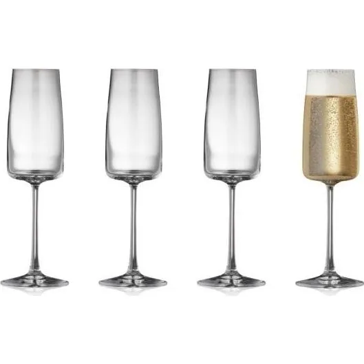 Lyngby Glas Zero Krystal Champagneglas 30 cl 4-pak