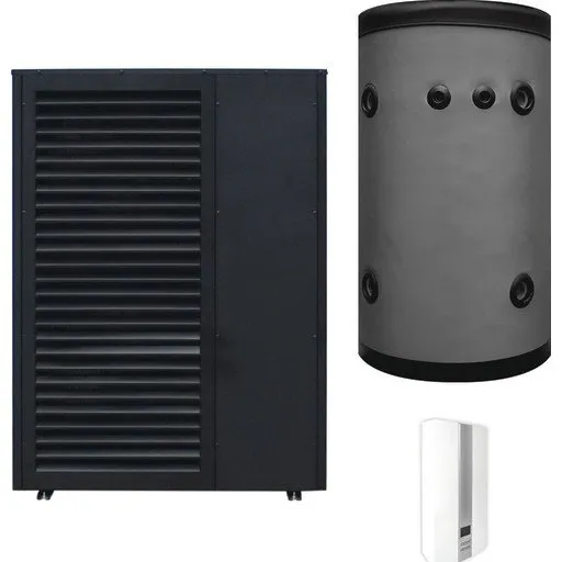 Scantherm Skagen 14 kW luft-til-vand varmepumpesæt med 160L buffertank og elvandvarmer