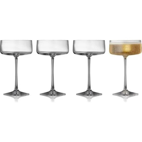 Lyngby Glas Zero Champagneskål 26 cl 4 stk. Klar