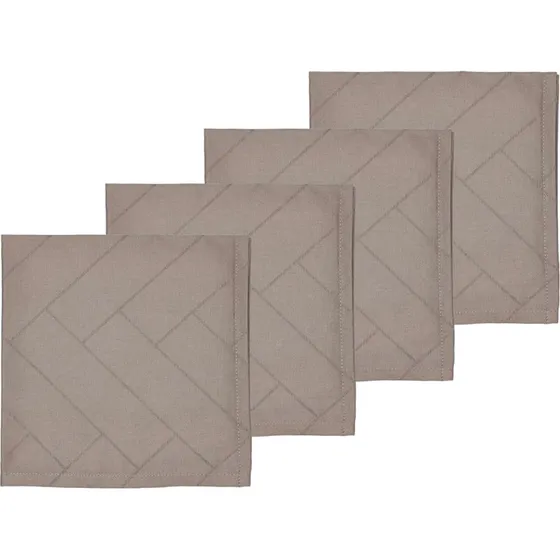 Södahl Tiles Stofservietter 45x45 cm, 4-pak, Taupe