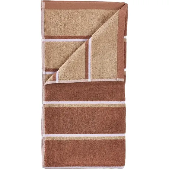 Zone Denmark Sauna Håndklæde 50x100 cm - Stribet Terracotta