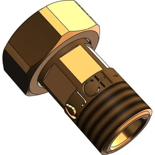 JCH 1" x 3/4" x 50 mm rødgods målerforskruning 2086