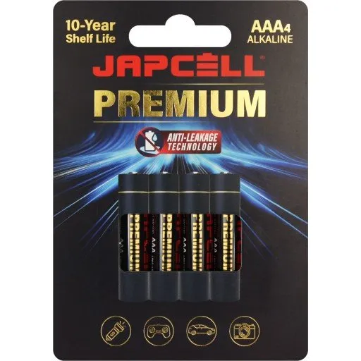 Japcell Premium AAA batterier, 4 stk