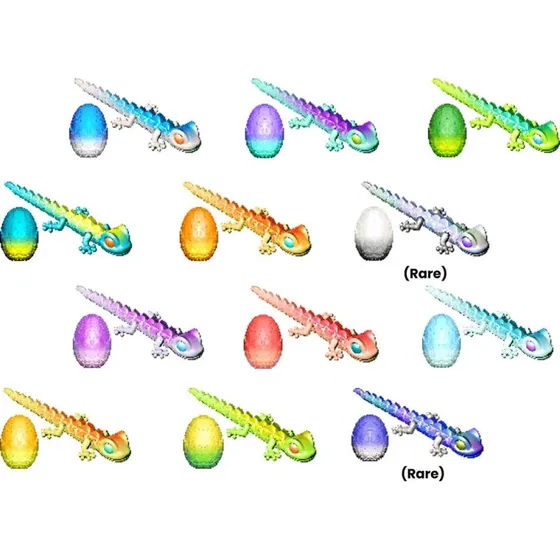Crystalynx Gecko 22,8 cm Leddelt Actionfigur i Krystalæg