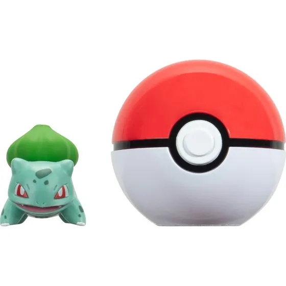 Jazwares Pokémon Clip ’N’ Go Bulbasaur med Poké-Ball (2" med clip)