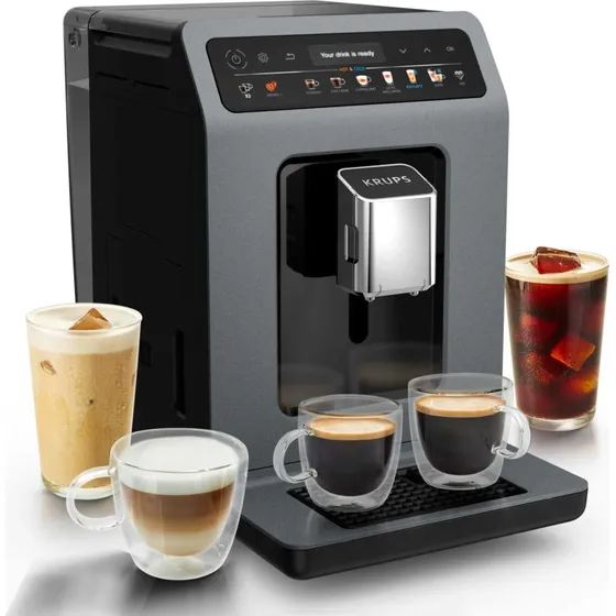 Krups Evidence Hot & Cold EA898GF0 Fuldautomatisk Kaffemaskine 2,5L Sort/Grå