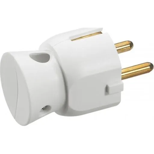 Legrand Schuko vinkelstikprop 16A hvid med jord