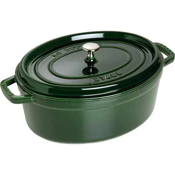 Staub La Cocotte oval støbejern 6,7 L basilikumgrøn