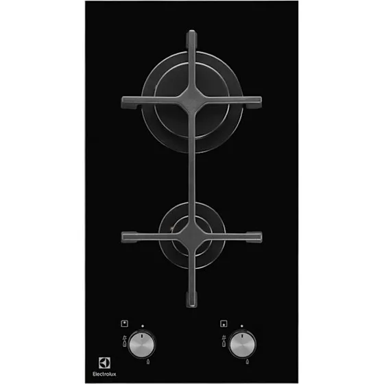 Electrolux EGC3322NVK Gaskomfur, 2 zoner, sort glas