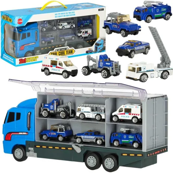 LEGO Police Transporter med 6 Metalpolitibiler