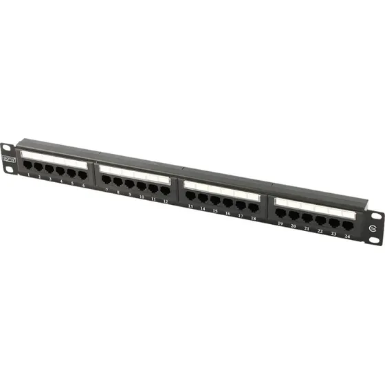 Digitus DN-91524U-1 Patch-panel, CAT 5e, 24-port, 1U, sort
