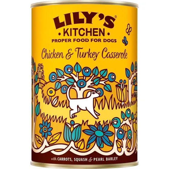 Lilys Kitchen Chicken & Turkey Casserole, 400g – Kornfrit dåsemad til voksne hunde