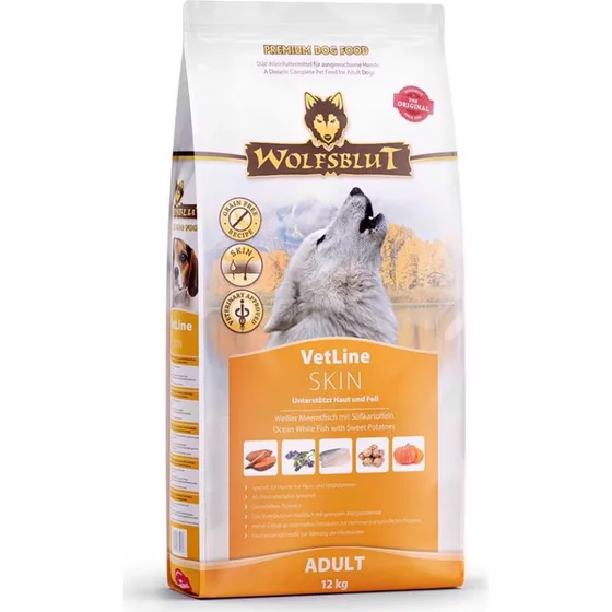 WolfsBlut VetLine Skin & Coat til hud- og pelsproblemer, 12 kg