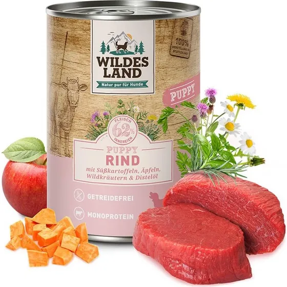 Wildes Land Puppy Oksekød Dåsemad, 400g