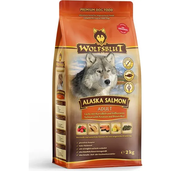 WolfsBlut Alaska Salmon Adult hundefoder, 2 kg