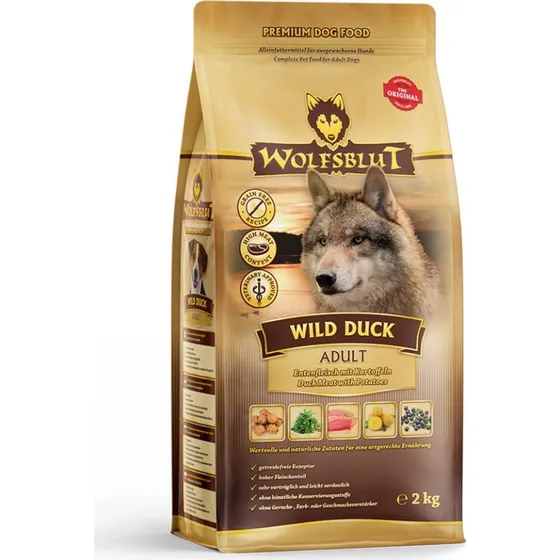 WolfsBlut Wild Duck Adult med and, 2 kg