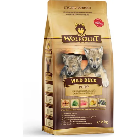 WolfsBlut Wild Duck Puppy med and, 2 kg