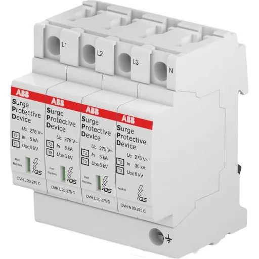 ABB Transientbeskyttelse Type 2+3 3P+N 20kA