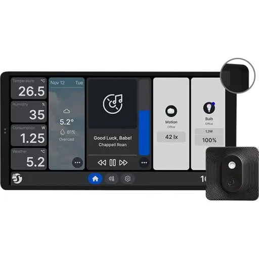 Shelly X2i Vægdisplay, 6,95" touchskærm, sort, Bluetooth & Wi-Fi