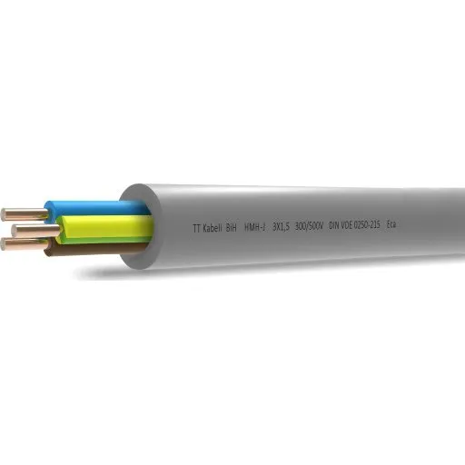 HMH-J 5G1,5 RE Eca 100m Tynd Installationskabel 5x1,5 mm² Lyse