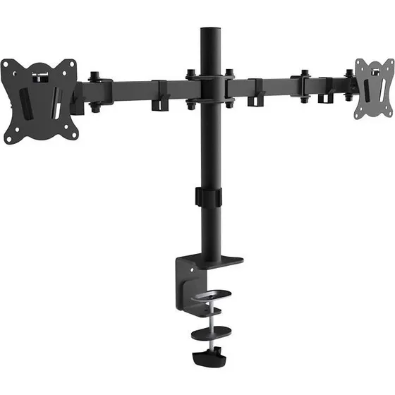 MONTIS Everest 13-27" Skærmholder, 2 skærme, sort, bordklemme