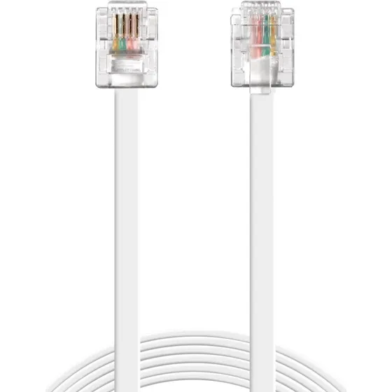 Sandberg RJ11-RJ11 Telefonkabel 5m Hvid