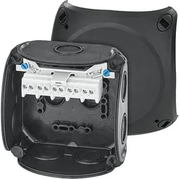 Hensel DK0404B 104x104 mm forgreningsdåse sort