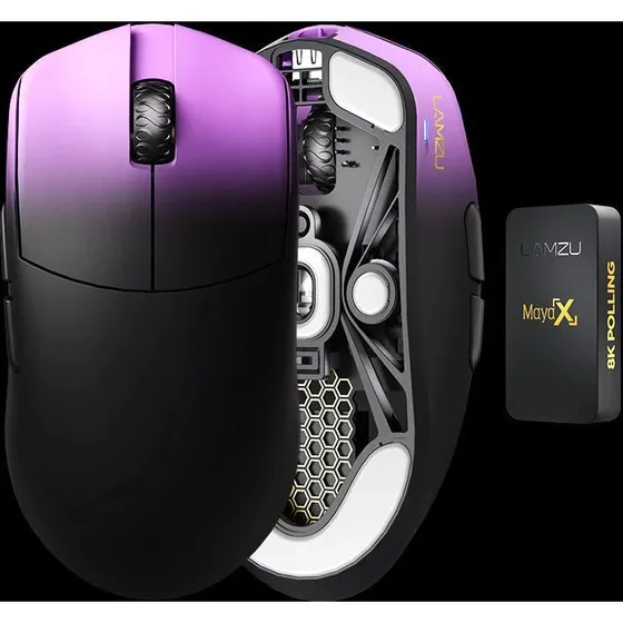 Lamzu Maya X 8K Trådløs Gaming Mus - Lilla