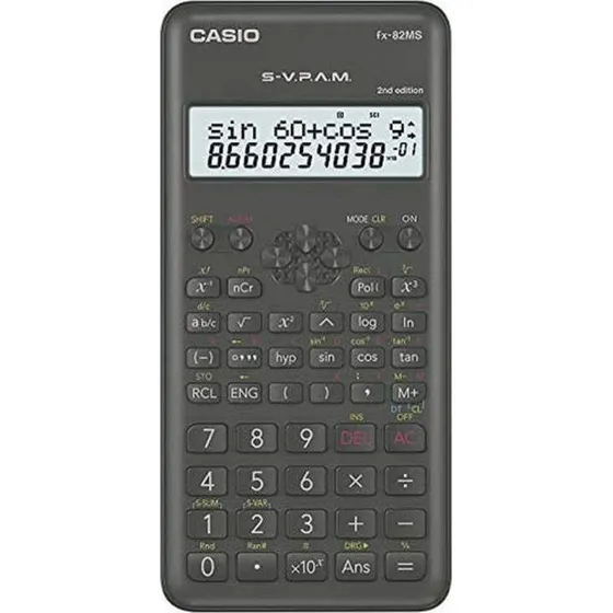 Casio Fx-82MS-2 Lommeregner, 2 Linjer, Batteridrevet