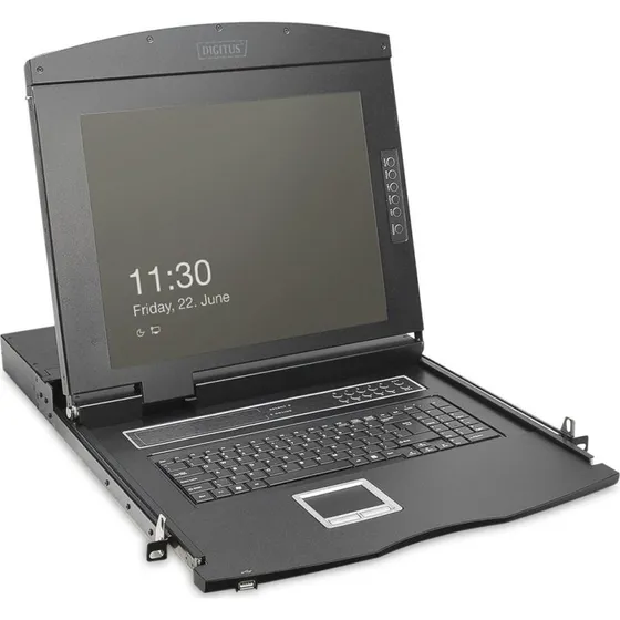 Digitus 19" KVM-konsol 1U Full HD (1080p) - Tysk tastatur