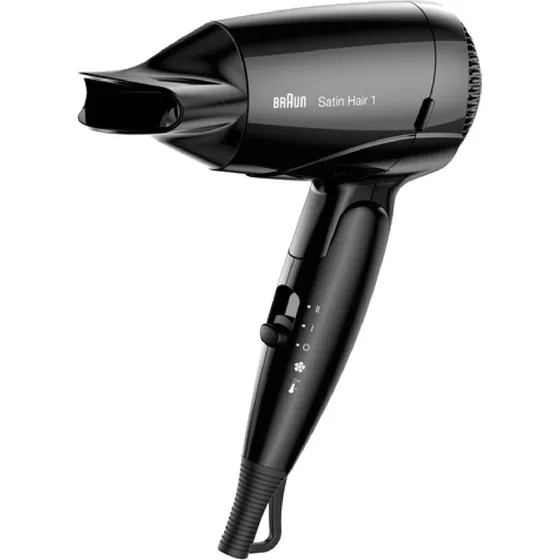 Braun Satin Hair 1 HD 130 Style&Go hårtørrer, sort