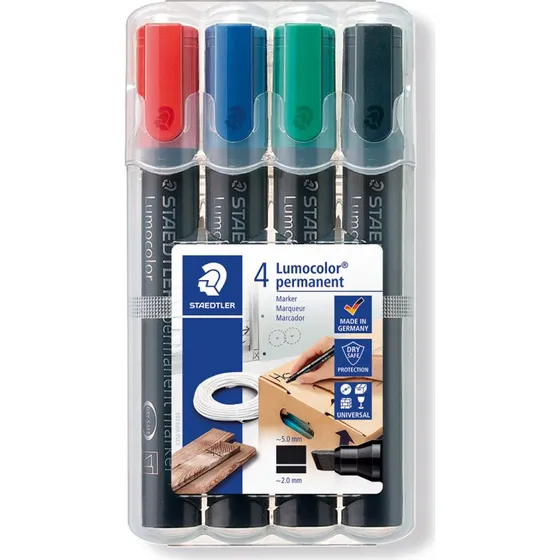 Staedtler Lumocolor 350 Perm 2-5 mm 4 ass/boks