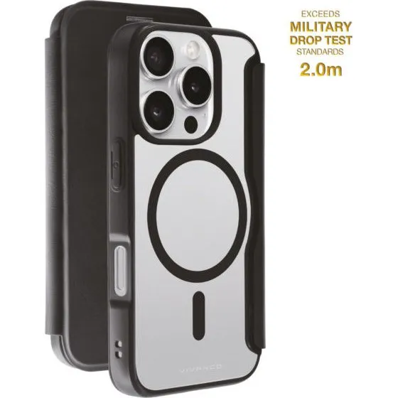 Vivanco Mag Wallet for iPhone 16 Pro, Sort