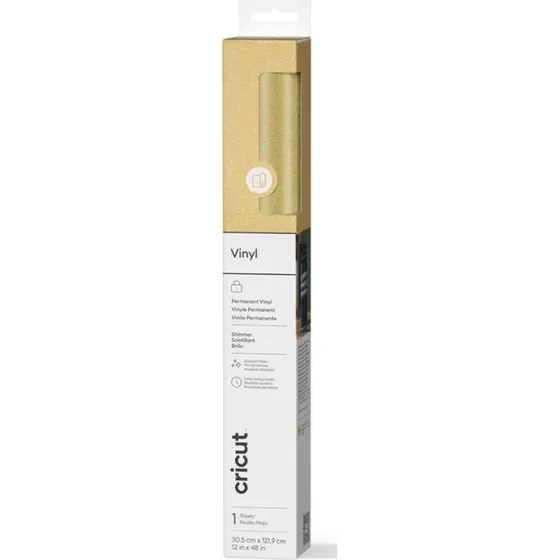 Cricut Premium Vinyl Shimmer Guld 30,5 x 121,9 cm