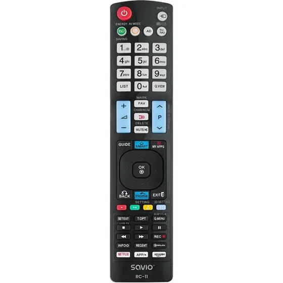 SAVIO RC-11 Universal Fjernbetjening, Sort (IR, til LG)