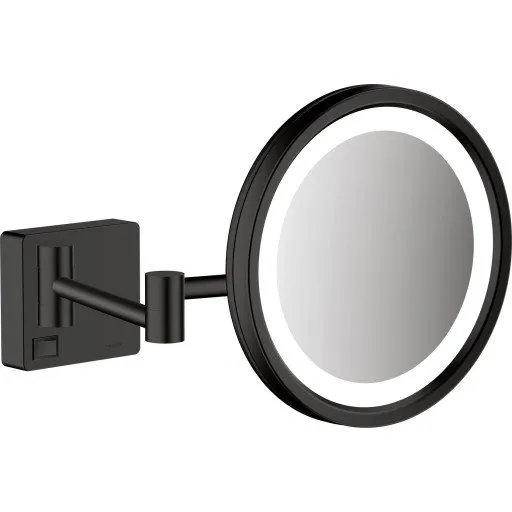 Hansgrohe AddStoris makeup spejl med lys, mat sort