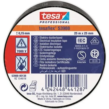 Tesaflex® 53988 Isoleringstape 25mm x 25m Sort