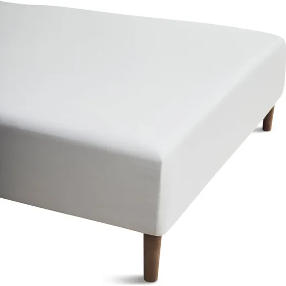 JUNA Percale Boxlagen 180x200 cm – 100% Økologisk Bomuld, Hvid