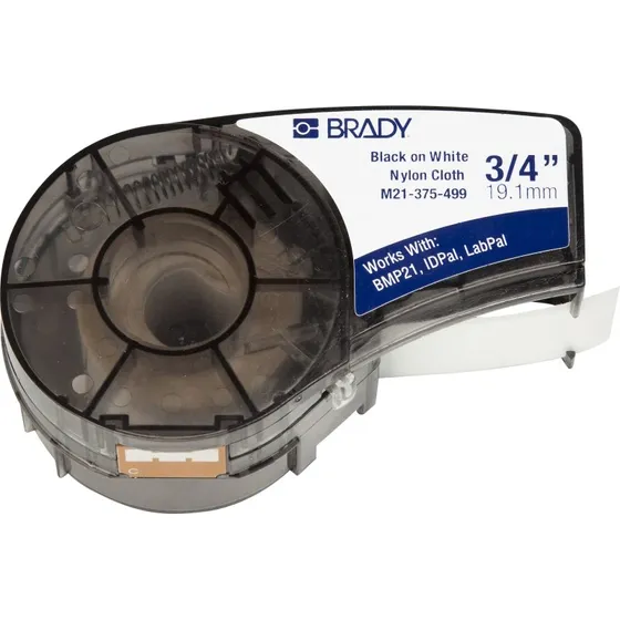 BMP®21 PLUS Hvid Vinyl Tape med Sort Tekst, 12,7 mm