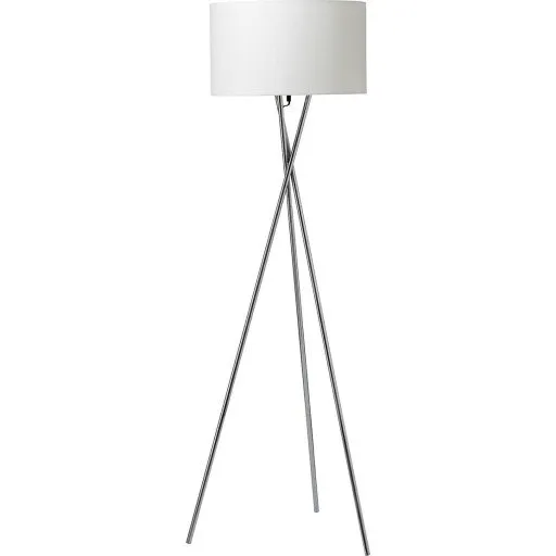 Nielsen Light Uptown gulvlampe, krom ben, råhvid skærm