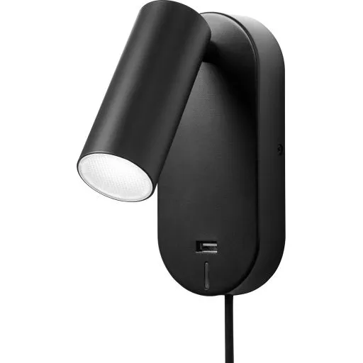 Nielsen Light Ego Væglampe med USB, Sort