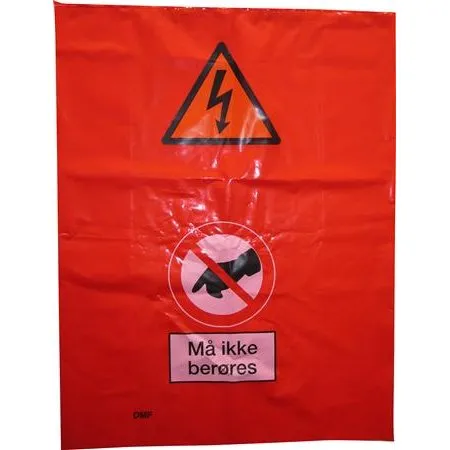 Advarselspose Lille 78x60x25 cm, Rød, Pakke med 50
