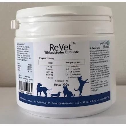 Vetcur ReVet Pulver til Hund Mod Ledproblemer, 300g