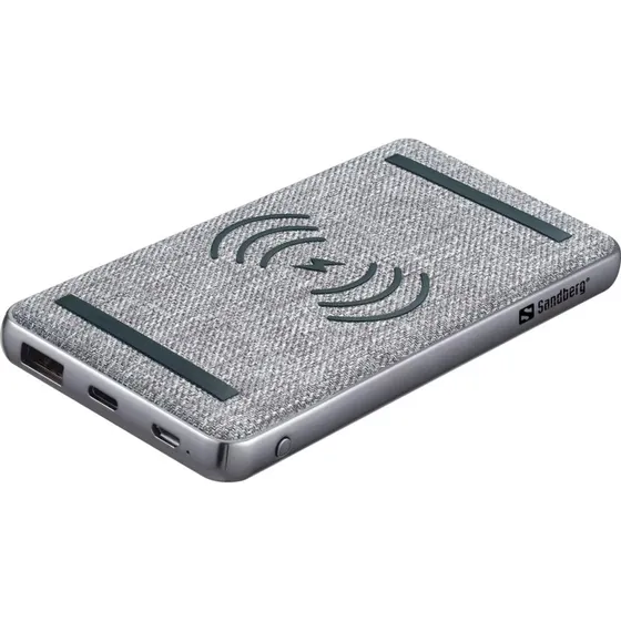 Sandberg Powerbank 10000 PD20W+Wireless Grå 10000 mAh