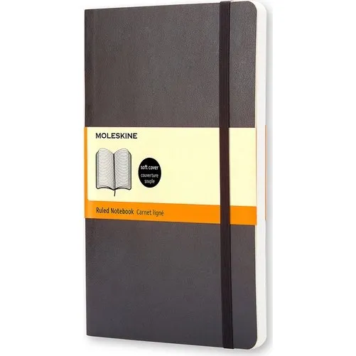 Moleskine Classic Soft Linjeret Large Sort