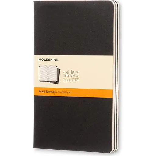 Moleskine Cahier Notesbog L, Sort, 3 stk, 80 Ark